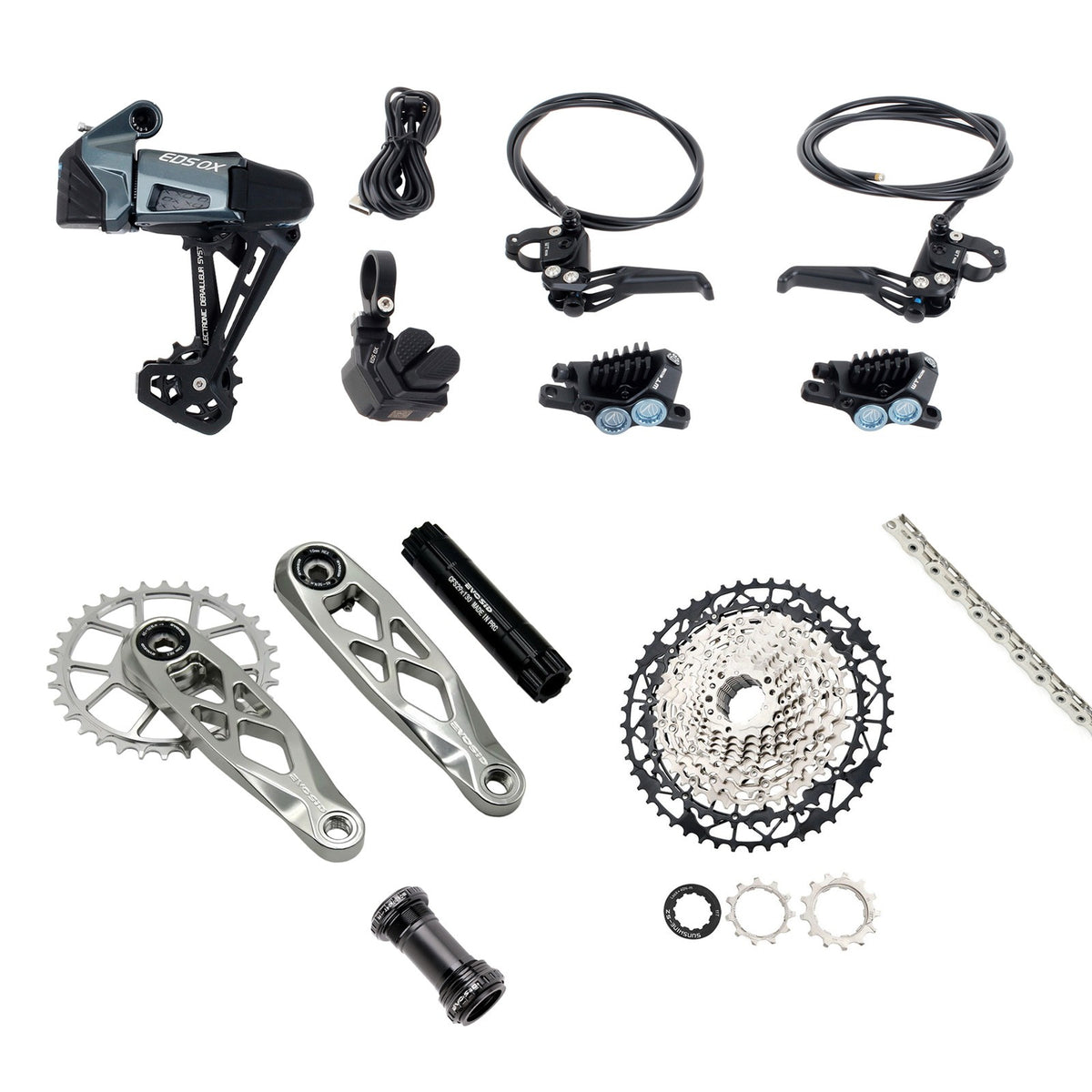 WHEELTOP EDS OX 2.0 MTB 1x12 Electronic Full Groupset 4-Piston Hydraulic Brakes