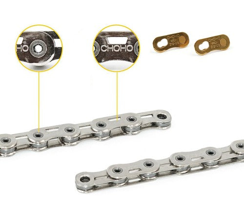 CHOHO Hollow Flat-Top Road Bike Chain 11 12 Speed 120 128 Links with Quick Link