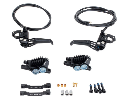 WHEELTOP EDS 4-Piston Hydraulic MTB Disc Brake Caliper Lever Set Post Mount