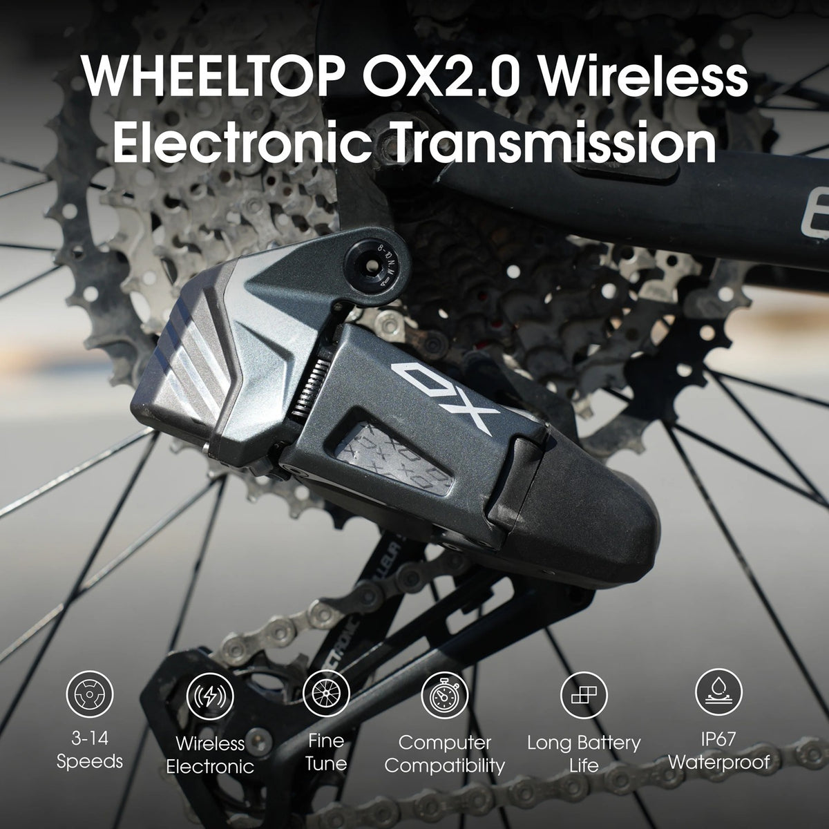 WHEELTOP EDS OX 2.0 MTB 1x12 Wireless Electronic Full Groupset Crankset 11-50T