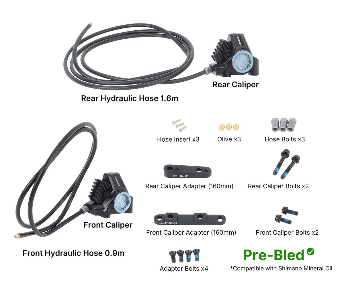 WHEELTOP 7800 Hydraulic Disc Brake Caliper, Front & Rear Hose Pre-Attached