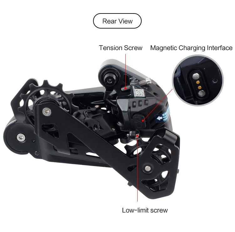 Rear Derailleur Replacement Wireless Electronic MTB 3-14 Speed IP67 WHEELTOP EDS