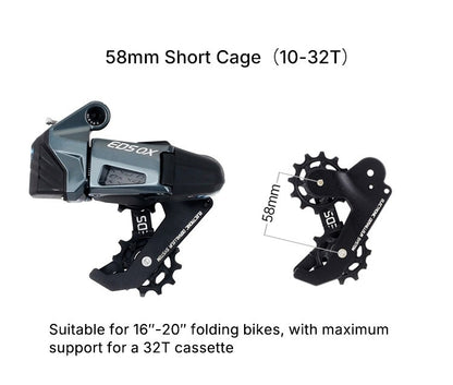 Rear Derailleur Replacement Wireless Electronic MTB 3-14 Speed IP67 WHEELTOP EDS