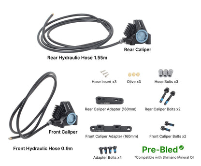 WHEELTOP 7800 Hydraulic Disc Brake Caliper, Front & Rear Hose Pre-Attached